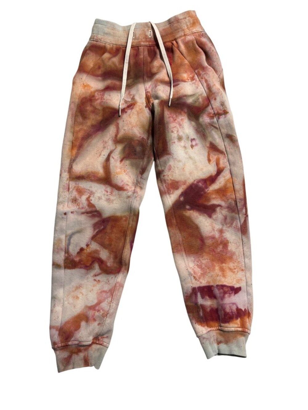Custom Tie-Dye Lululemon Scuba High Rise Jogger Size 0 Cotton Blend Multicolor